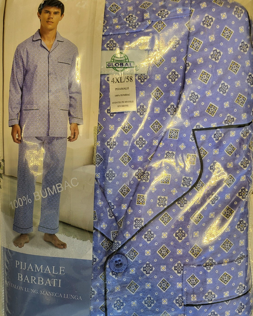 Pijama cu nasturi din bumbac 100% ( finet )