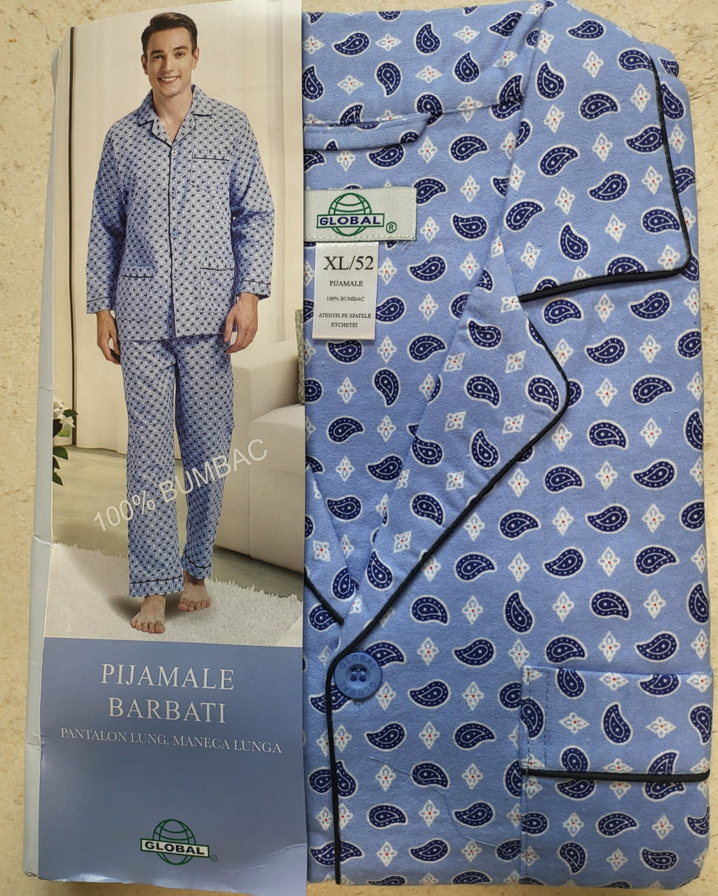 Pijama cu nasturi din bumbac 100% ( finet )