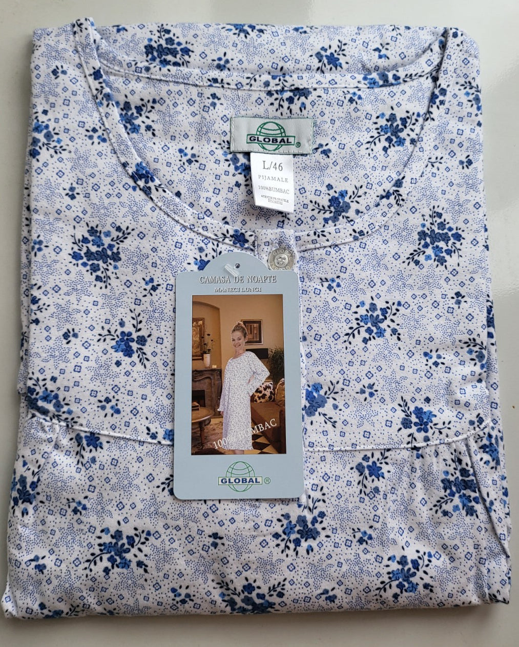 Cămașă de noapte pentru femei mănecă lungă FINET - Global