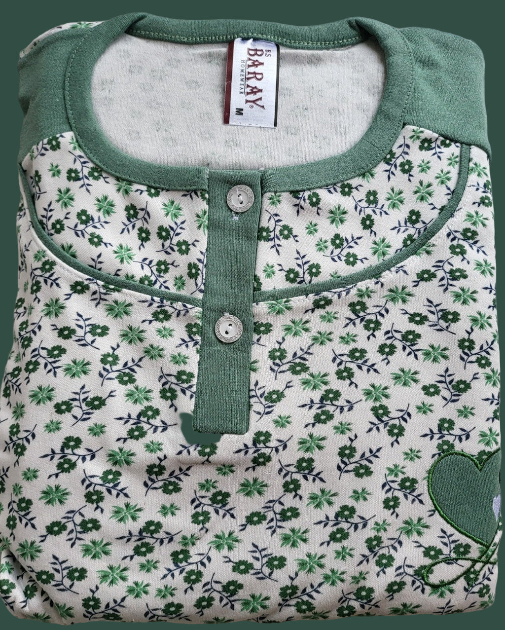 Pijama de Femei mânecă lungă BARAY – model “Love”, bumbac 90%, lycra 10% – Fabricată în Turcia