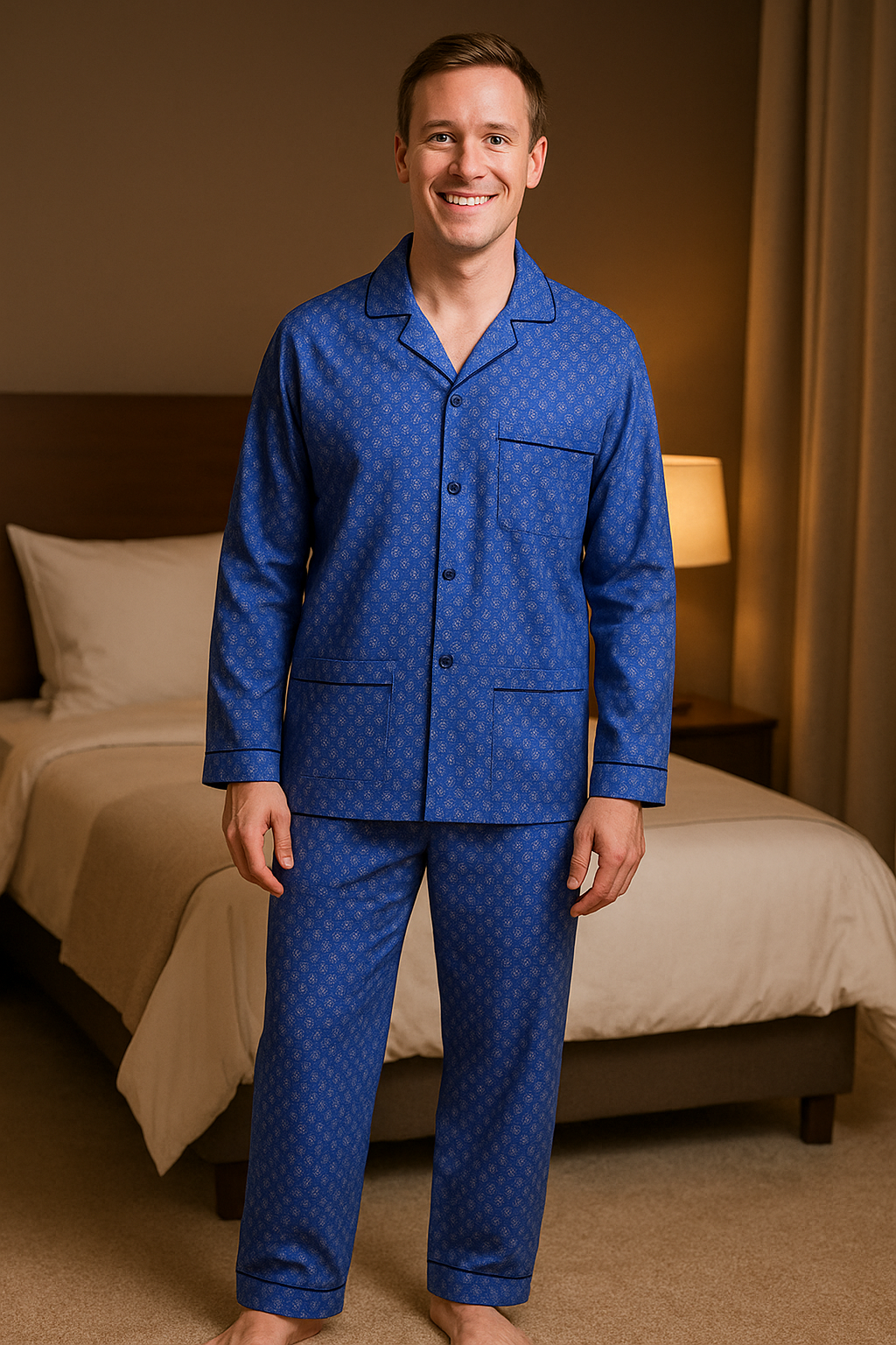 Pijama cu nasturi din bumbac 100% ( finet )