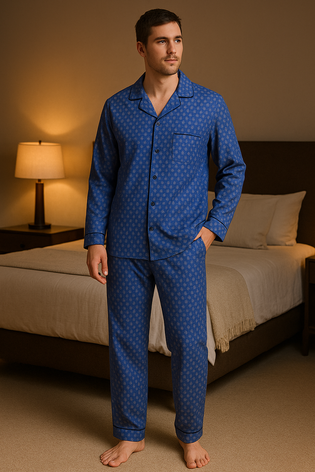 Pijama cu nasturi din bumbac 100% ( finet )