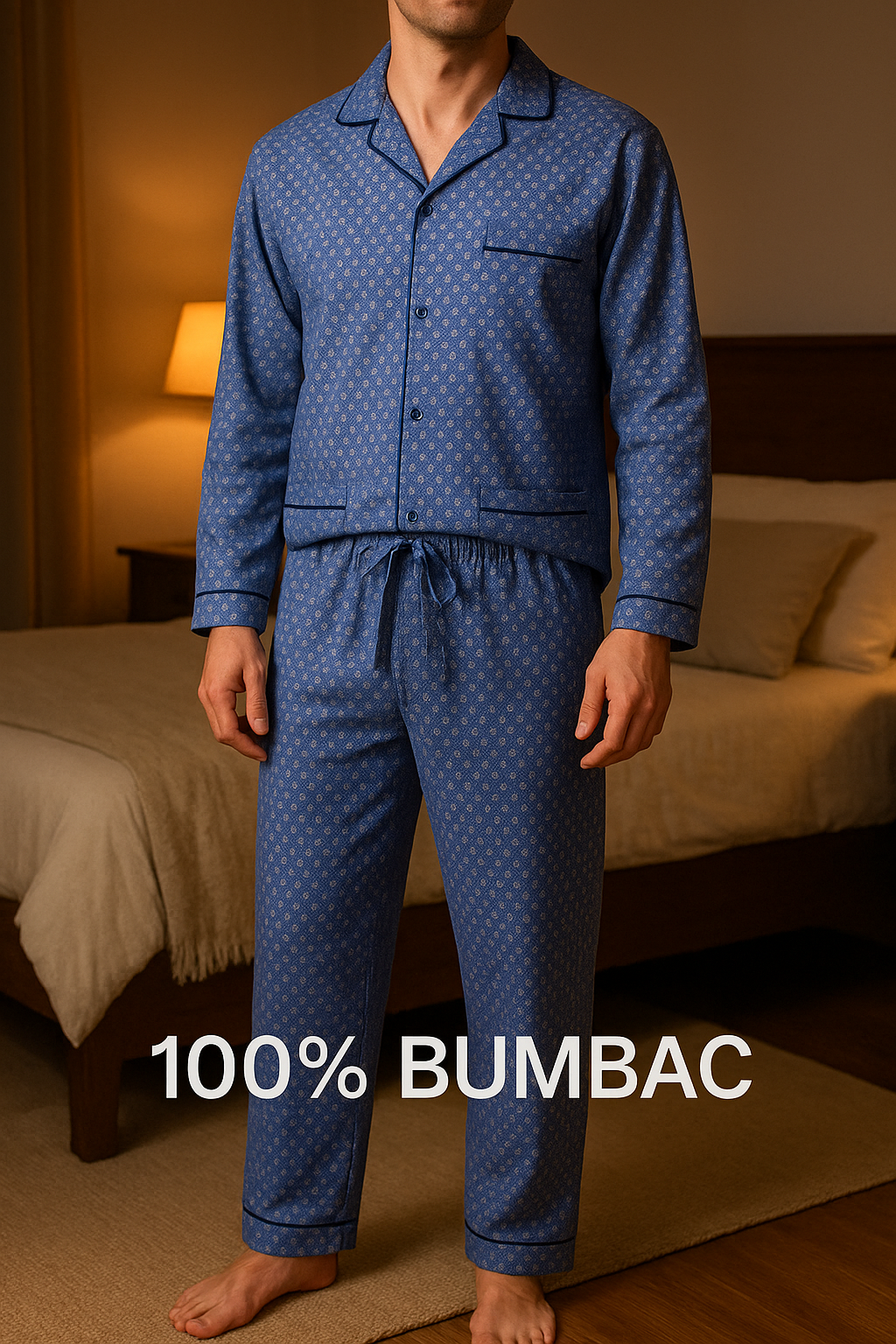 Pijama cu nasturi din bumbac 100% ( finet )