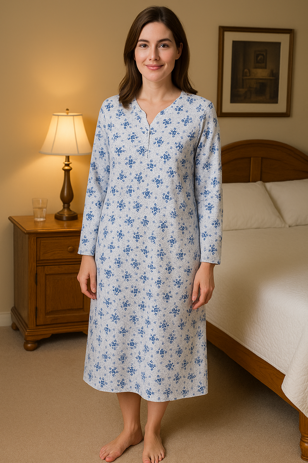 Cămașă de noapte pentru femei mănecă lungă FINET - Global