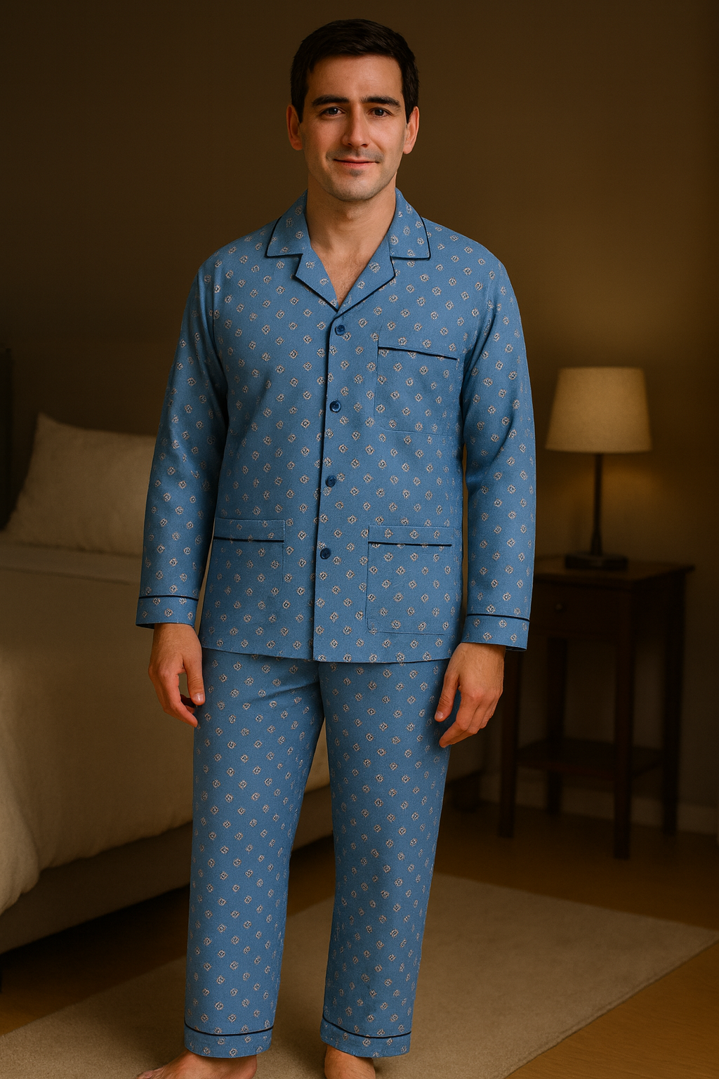 Pijama cu nasturi din bumbac 100% ( finet )