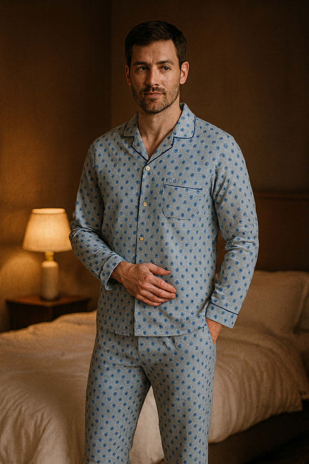 Pijama cu nasturi din bumbac 100% ( finet )