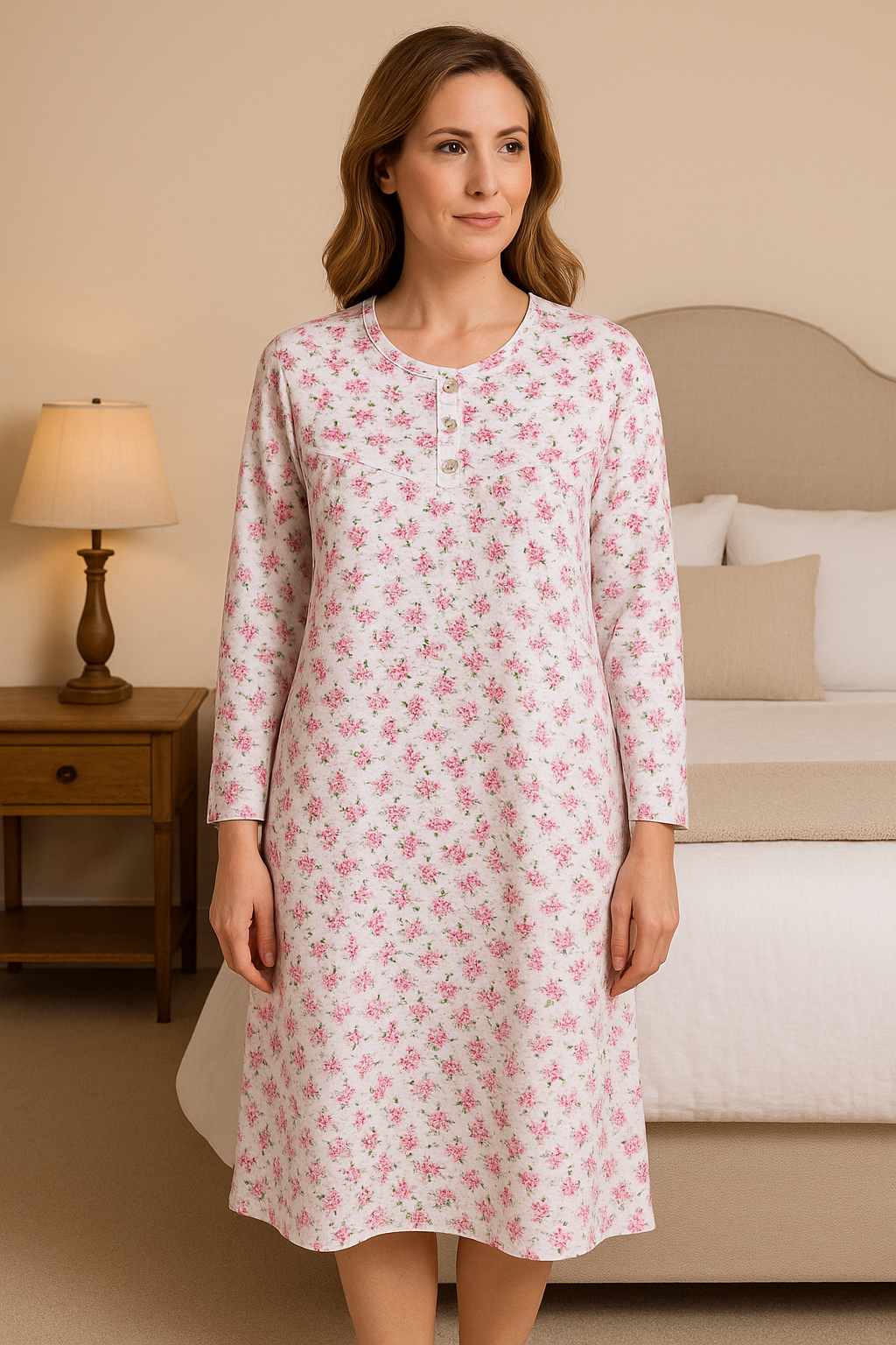 Cămașă de noapte pentru femei mănecă lungă FINET - Global