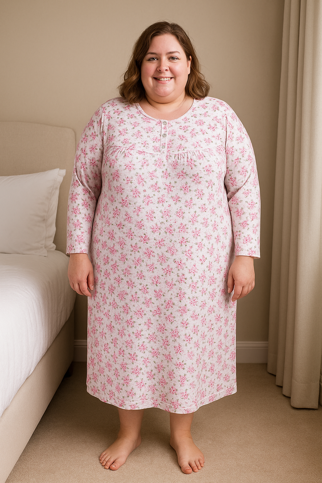 Cămașă de noapte pentru femei mănecă lungă FINET - Global