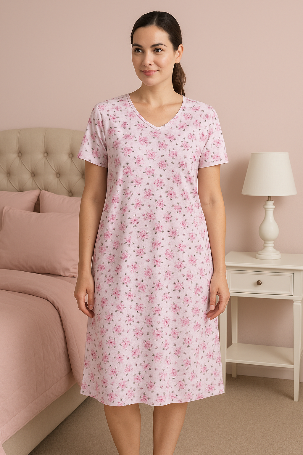 Cămașă de noapte pentru femei cu mânecă scurtă - Global