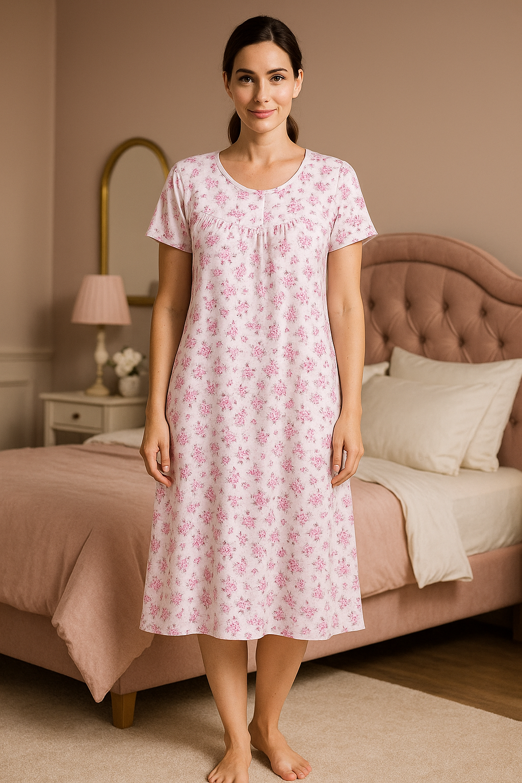 Cămașă de noapte pentru femei cu mânecă scurtă - Global