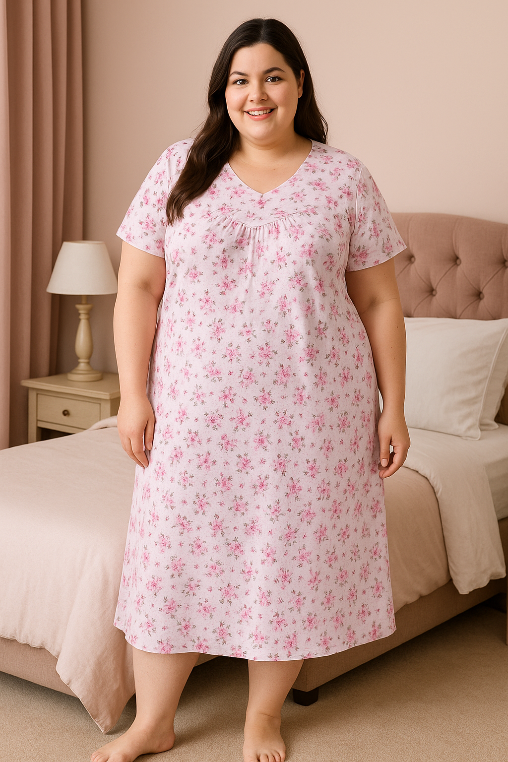 Cămașă de noapte pentru femei cu mânecă scurtă - Global